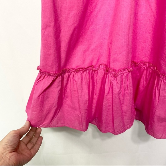 NWT- Manito Trend-Fuchsia Solid Eyelit Tie back Dress -M - Picture 4 of 14